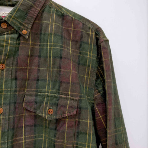 リーバイス Levis STANDARD FIT コーディロイ チェック柄 ボタンダウン 長袖シャツ メンズ import:M