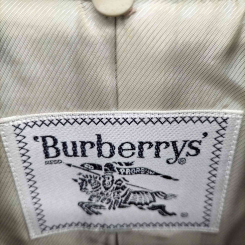 バーバリーズ BURBERRYS 90S 白タグ 襟ボア チェック ウール シルク コート レディース 13BR