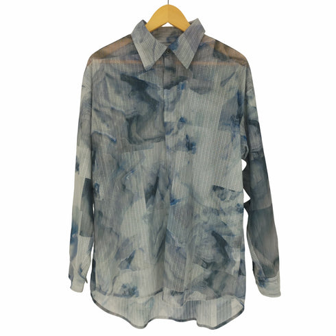 ハレ HARE メッシュ 総柄 L/S レギュラー カラー シャツ メンズ FREE