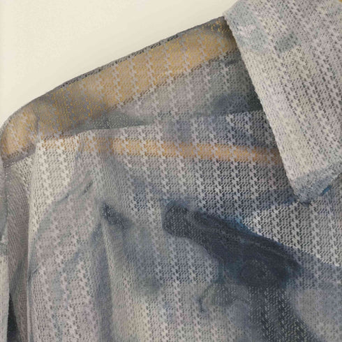 ハレ HARE メッシュ 総柄 L/S レギュラー カラー シャツ メンズ FREE