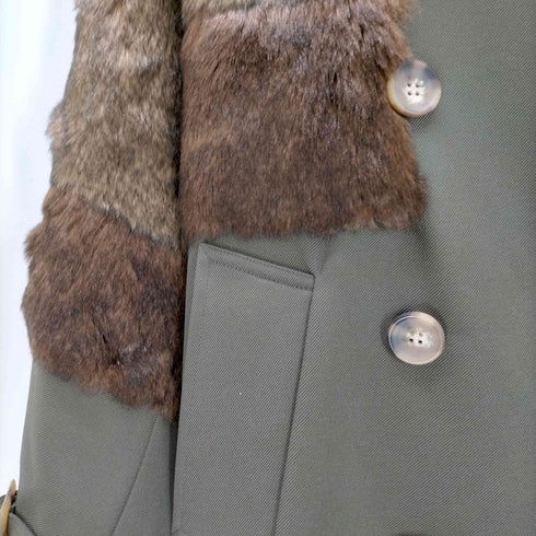 ムルーア MURUA 20AW ファー切替 ロング ダブルトレンチコート レディース FREE