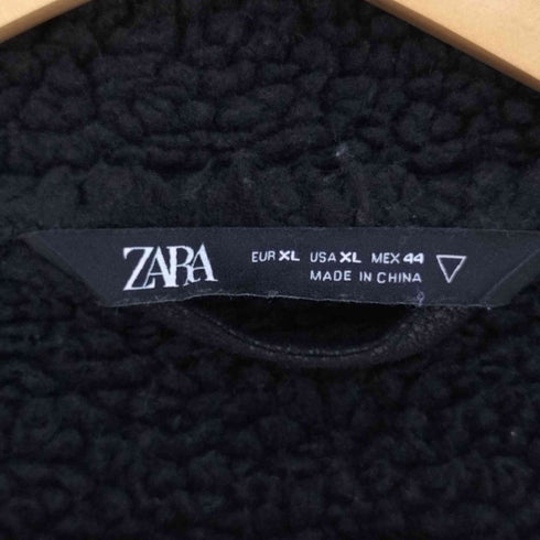 ザラ ZARA ダブルライダース フェイクムートンジャケット メンズ import:XL