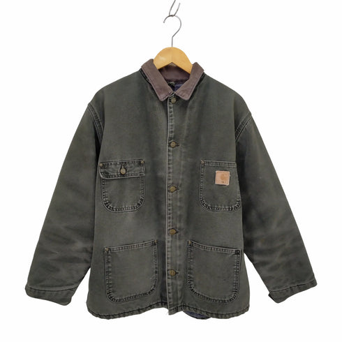 カーハート Carhartt USA製 80~90s Chore Coat チョアコート ダック地 裏地ブランケット コーデュロイ切替カバーオール メンズ L-R