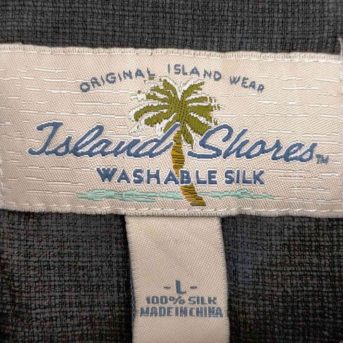アイランドショアー ISLAND SHORES ウォッシャブルシルク オープンカラーシャツ メンズ import:L