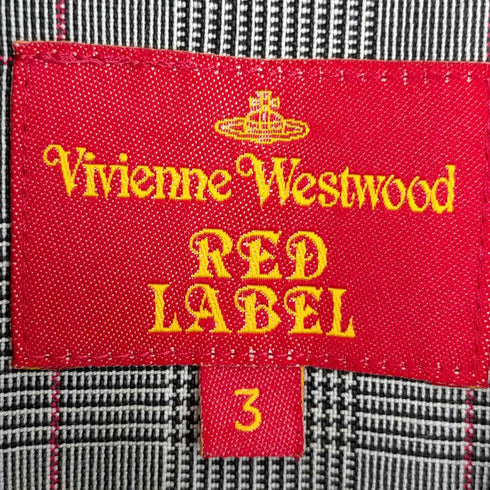 ヴィヴィアンウエストウッドレッドレーベル Vivienne Westwood RED LABEL オーブロゴ ボタン チェック柄 変形 テーラード ジャケット レディース JPN:3