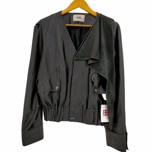 ベジャス VEJAS Handkerchief Necktie Leather Bomber Jacket ハンカチーフネックタイ ボンバージャケット レザージャケット メンズ import:M