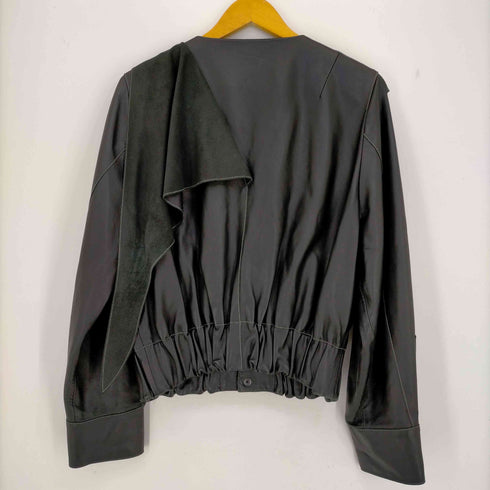ベジャス VEJAS Handkerchief Necktie Leather Bomber Jacket ハンカチーフネックタイ ボンバージャケット レザージャケット メンズ import:M