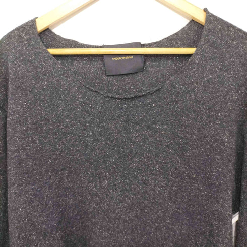 アンダーカバーイズム UNDERCOVERISM Archive シルク混 切りっぱなし 背面ロゴ刺繍 Uネックニット メンズ JPN:2