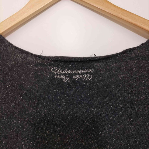 アンダーカバーイズム UNDERCOVERISM Archive シルク混 切りっぱなし 背面ロゴ刺繍 Uネックニット メンズ JPN:2