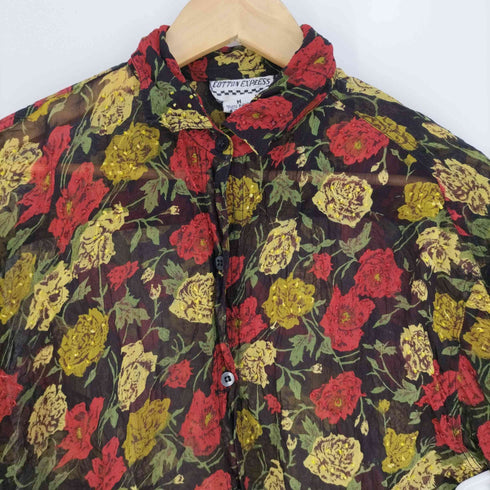 COTTON EXPRESS 花柄 レーヨンシアーシャツ レディース import:M