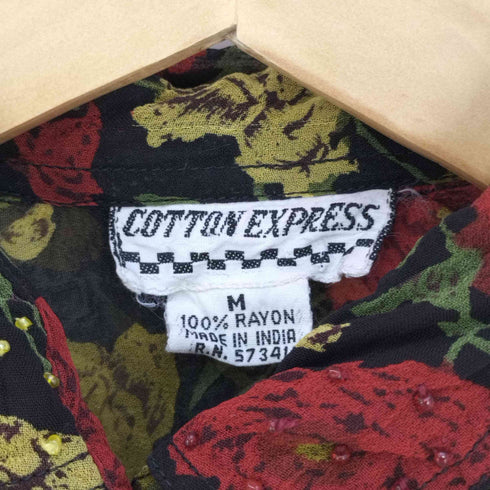 COTTON EXPRESS 花柄 レーヨンシアーシャツ レディース import:M