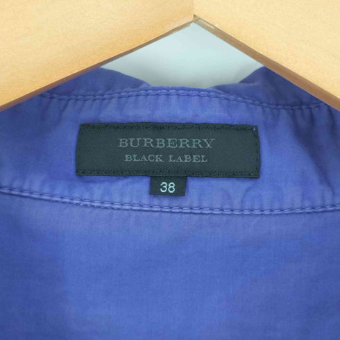 バーバリーブラックレーベル BURBERRY BLACK LABEL デカレーヨン刺繍ロゴ フレンチスリーブポロシャツ レディース EUR:38