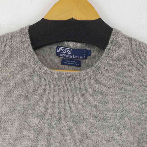 ポロバイラルフローレン Polo by RALPH LAUREN 90-00s FROM SCOTTISH YARN スモールポニー刺繍 ウールメランジニット メンズ import:L