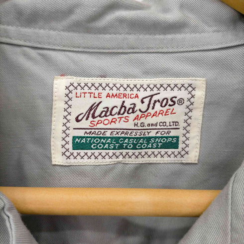 マクバトロス Macba Tros レーヨンオープンカラーシャツ 両フラップポケット メンズ F-125