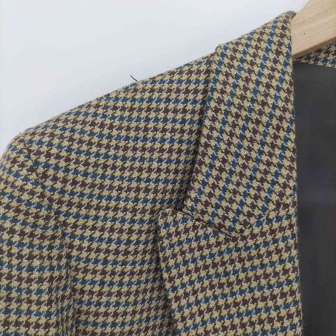 ザラ ZARA 千鳥格子 ナイロン ウール 2B テーラードジャケット メンズ import:XL