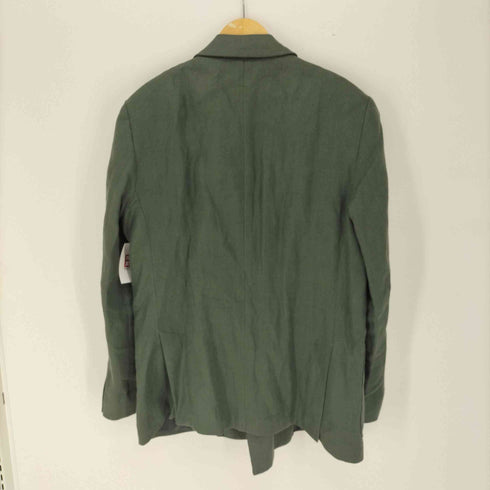 ザラ ZARA 100% LENIN リネン 背抜き ダブルブレスト テーラードジャケット メンズ EUR:52