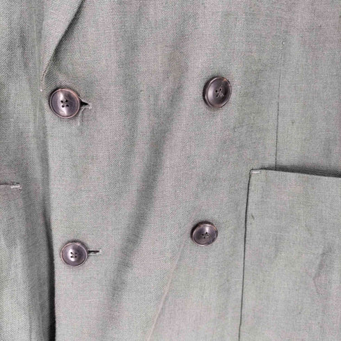 ザラ ZARA 100% LENIN リネン 背抜き ダブルブレスト テーラードジャケット メンズ EUR:52