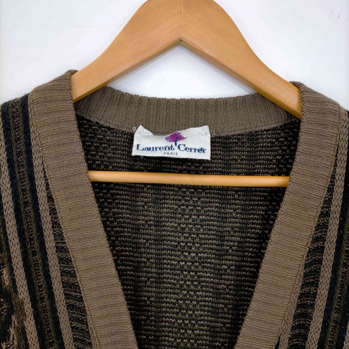 Laurent Cerrer PARIS 総柄 リブカーディガン メンズ import:M