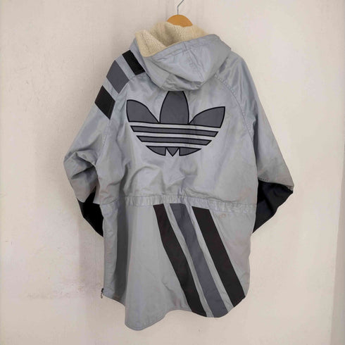 アディダス adidas デサント社製 ハの字ジッパー プルオーバージャケット 裏ボア メンズ JPN:M