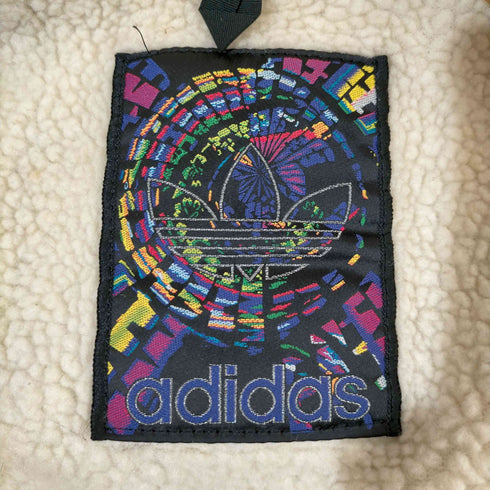 アディダス adidas デサント社製 ハの字ジッパー プルオーバージャケット 裏ボア メンズ JPN:M