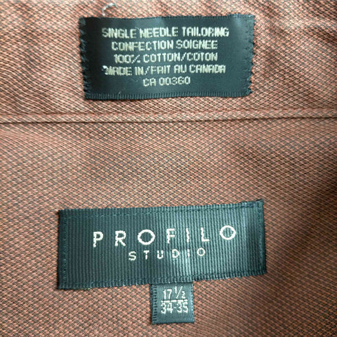 PROFILO STUDIO カナダ製 デカ襟 長袖シャツ メンズ 17 1/2