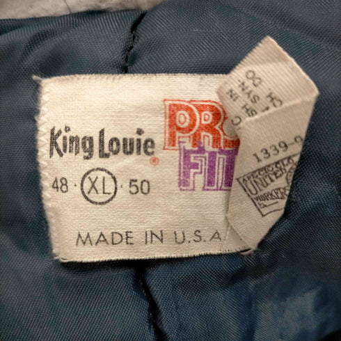 キングルイ King louie プリント白タグ USA製 フーディ 中綿スタジャン メンズ import:XL