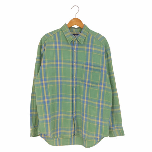 ギャップ Gap 90s OLD GAP デカタグ チェックボタンネルシャツ メンズ JPN:L