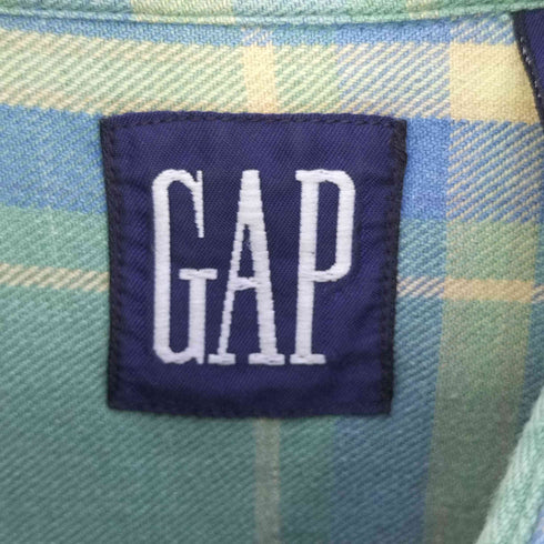 ギャップ Gap 90s OLD GAP デカタグ チェックボタンネルシャツ メンズ JPN:L