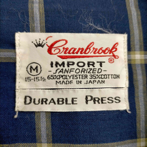 フルギ Cranbrook Vintage 日本製 DURABLE PRESS チェック柄 長袖開襟シャツ メンズ import:M