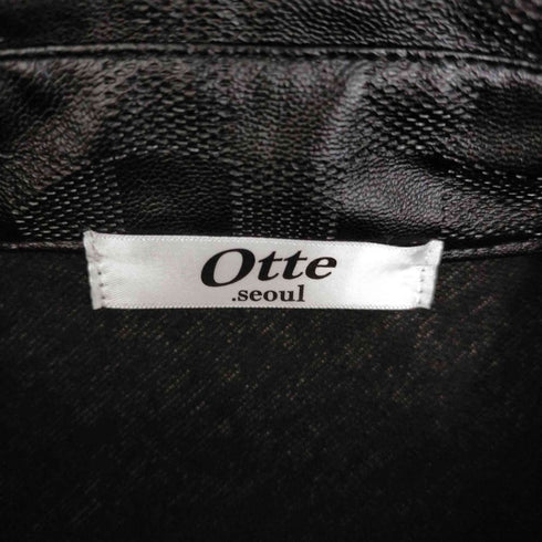 otte エコレザー ブロックチェックシャツ メンズ