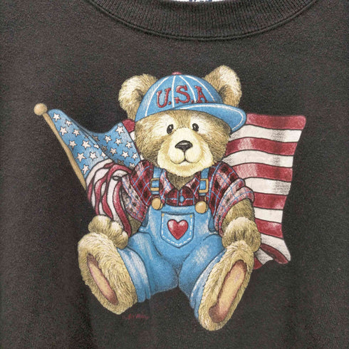 リー Lee USA製 2枚タグ ベアープリント クルーネックスウェット メンズ import:XL