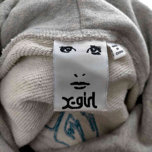 エックスガール X-girl EMBROIDERED FACE SWEAT HOODIE レディース JPN:L