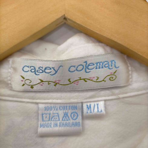バタフライ刺繍コットンシャツ レディース M/L