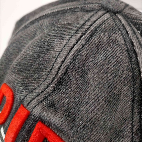 ディーゼル DIESEL ダメージ加工ロゴ刺繍ブラックデニムキャップ メンズ 2