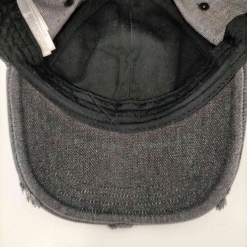 ディーゼル DIESEL ダメージ加工ロゴ刺繍ブラックデニムキャップ メンズ 2