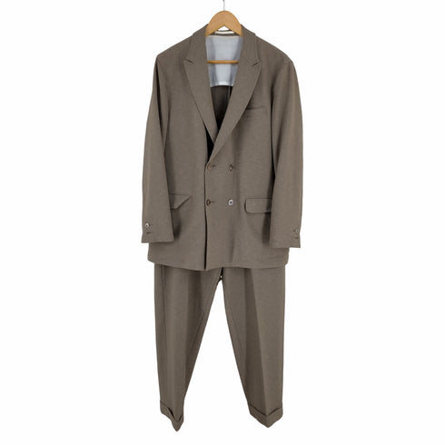 ビームスプラス BEAMS+ スラブ織 4ボタン ダブルブレステッド コンフォートジャケット ワイドトラウザーズ セットアップ メンズ JK L/PT M
