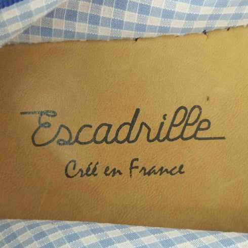 Escadrille MADE IN FRANCE 裏地チェック キャンバス エスパドリーユ メンズ EUR:42