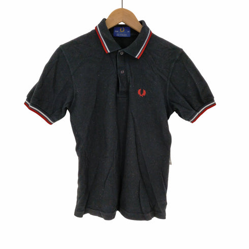 フレッドペリー FRED PERRY 英国製 ロゴ刺繍 リブライン S/S ポロシャツ レディース FR:36