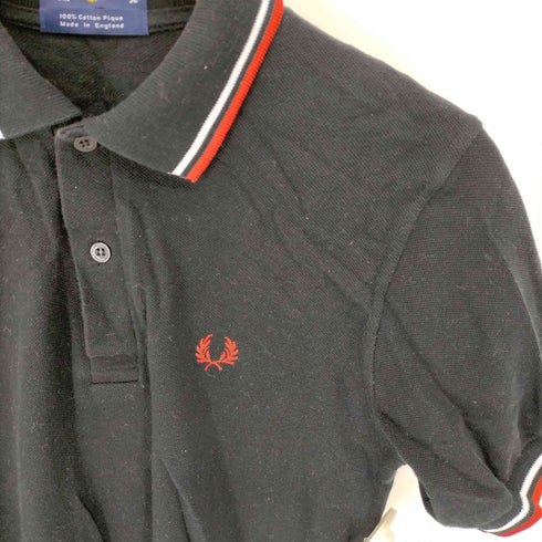 フレッドペリー FRED PERRY 英国製 ロゴ刺繍 リブライン S/S ポロシャツ レディース FR:36