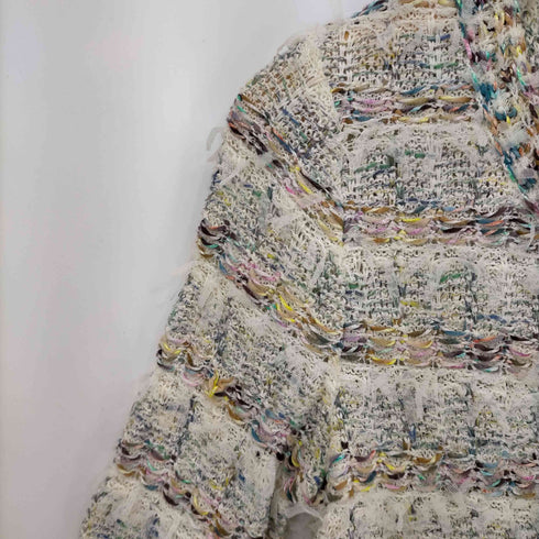 コーヘン COOHEM ノーカラーフリンジツイードコート レディース FREE