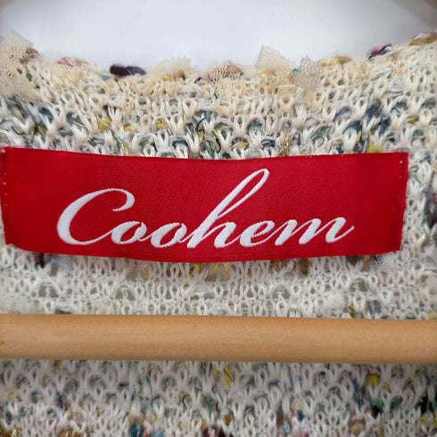 コーヘン COOHEM ノーカラーフリンジツイードコート レディース FREE