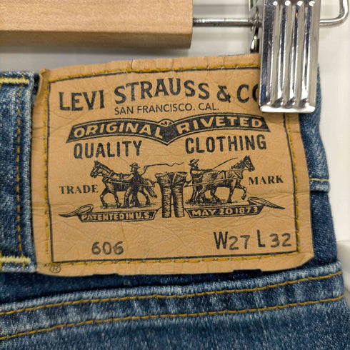 リーバイスヴィンテージクロージング Levis Vintage Clothing 606 スリムテーパードデニムパンツ bigE 42TALONジップ オレンジタブ レディース W27