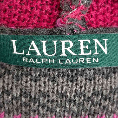 ローレンラルフローレン LAUREN RALPH LAUREN マルチボーダーショールカラーカーディガン レディース import:M