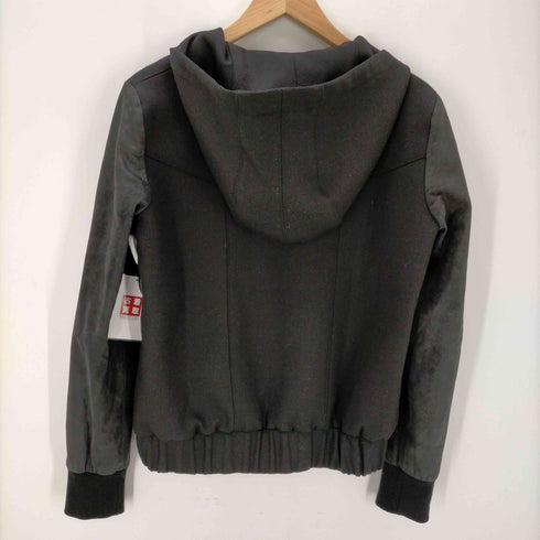 ヘルムートラング HELMUT LANG 袖カーフレザー切替ジップアップフーデッドジャケット レディース JPN:S