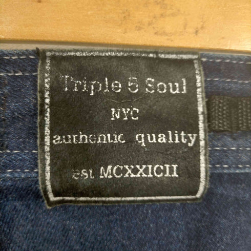 トリプルファイブソウル TRIPLE FIVE SOUL ポケットロゴ刺しゅう ペインターデニムバギーショーツ メンズ 32