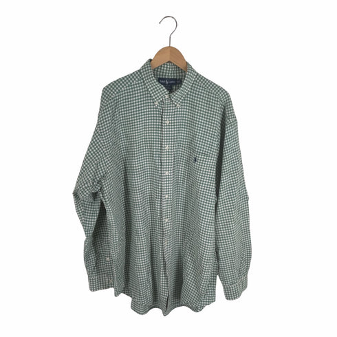 ラルフローレン RALPH LAUREN 90S BLAKE ポニー刺しゅうギンガムチェックボタンダウンシャツ オーバーサイズシャツ メンズ JPN:XL