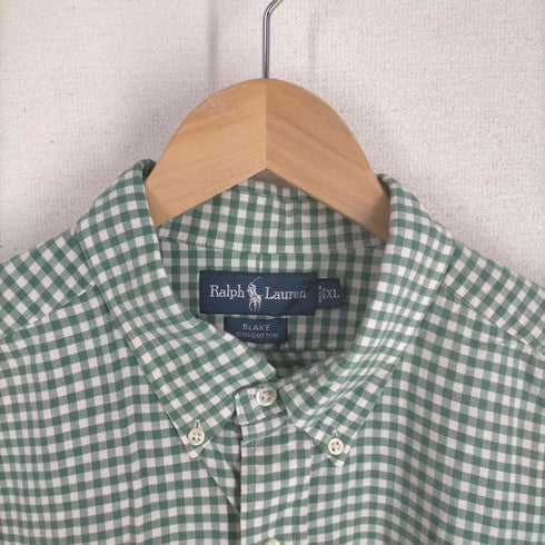 ラルフローレン RALPH LAUREN 90S BLAKE ポニー刺しゅうギンガムチェックボタンダウンシャツ オーバーサイズシャツ メンズ JPN:XL