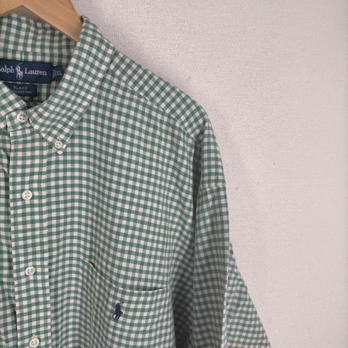 ラルフローレン RALPH LAUREN 90S BLAKE ポニー刺しゅうギンガムチェックボタンダウンシャツ オーバーサイズシャツ メンズ JPN:XL