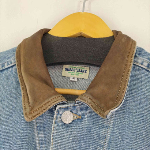 ゲスジーンズ GUESS JEANS レザー切替 デニムジャケット メンズ import:M