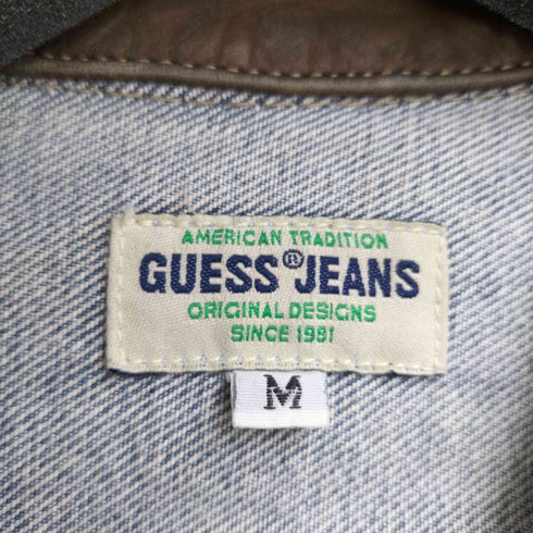 ゲスジーンズ GUESS JEANS レザー切替 デニムジャケット メンズ import:M